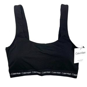 Calvin Klein black cotton lightly lined bralette